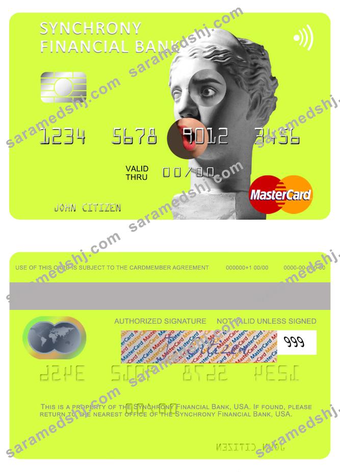 USA Synchrony Financial Bank mastercard